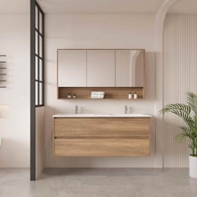 Horizon 1200mm Light Oak Wall Hung Double Vanity